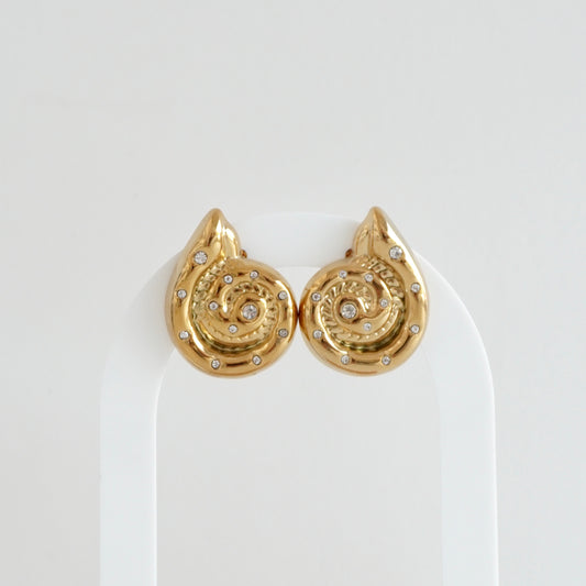 Aretes caracol con zirconias
