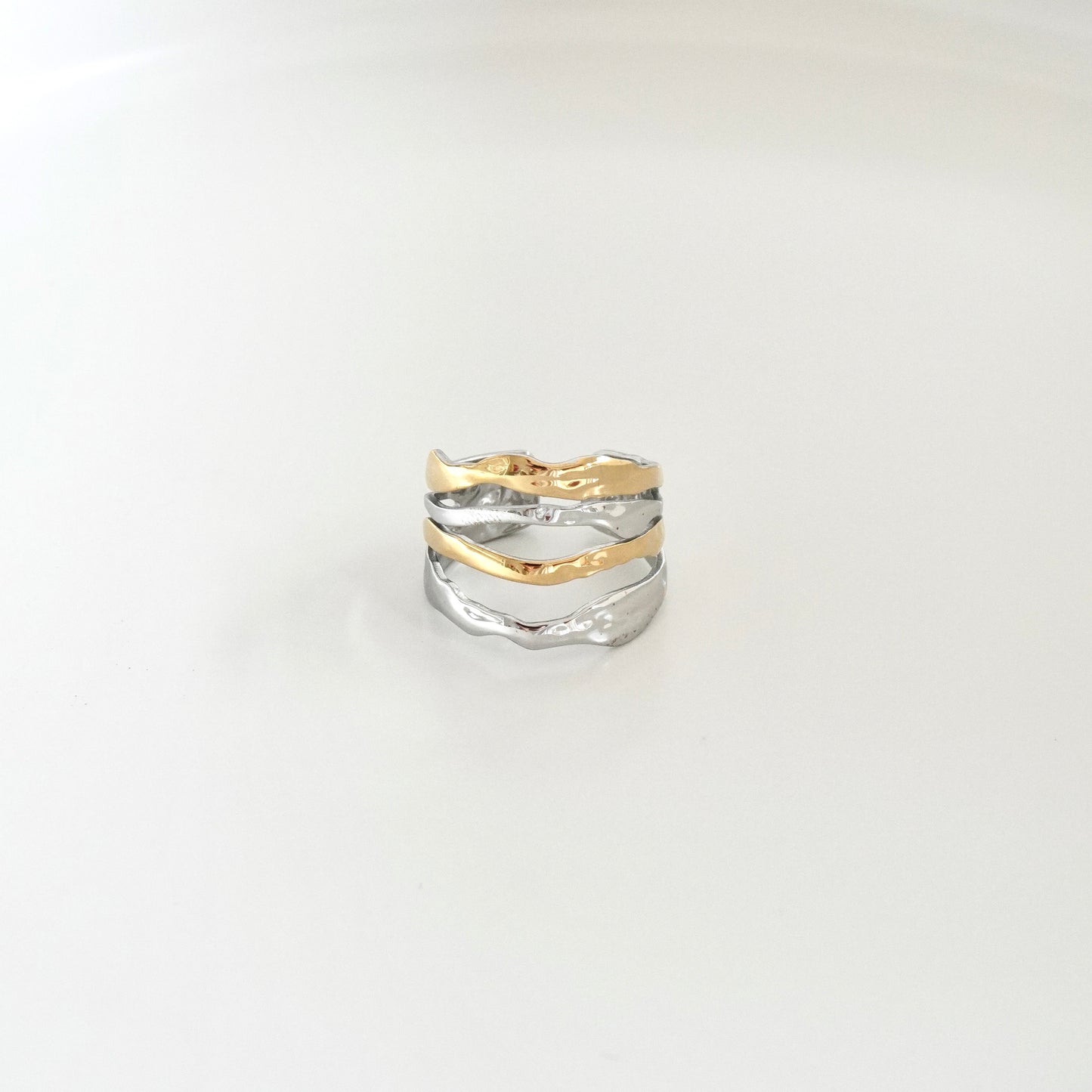 Anillo líneas bicolor