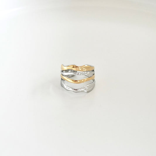 Anillo líneas bicolor