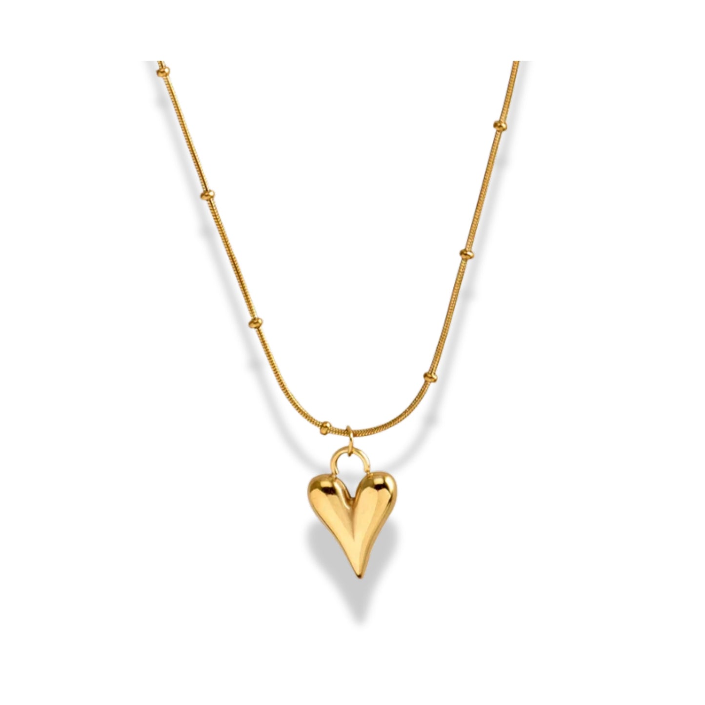 Cadena dije de corazón chuncky largo