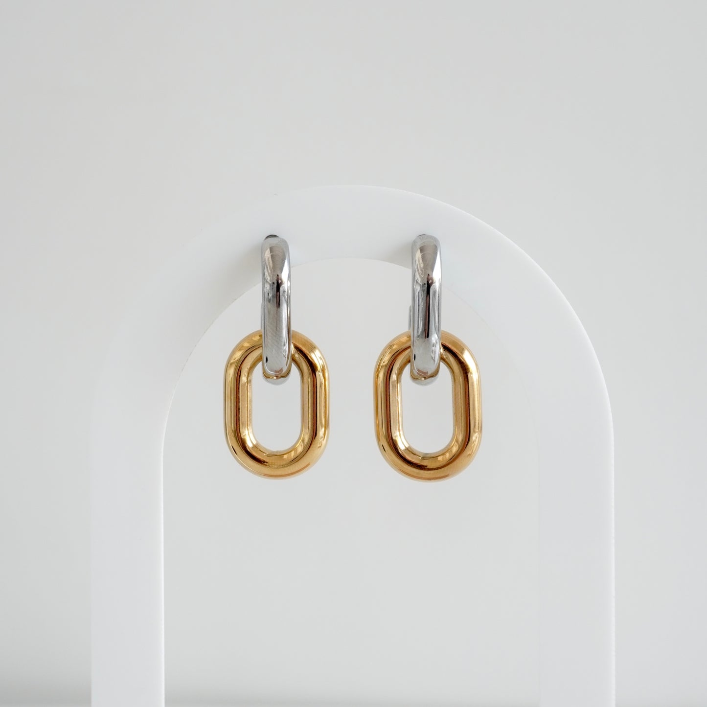Aretes bicolor colgante