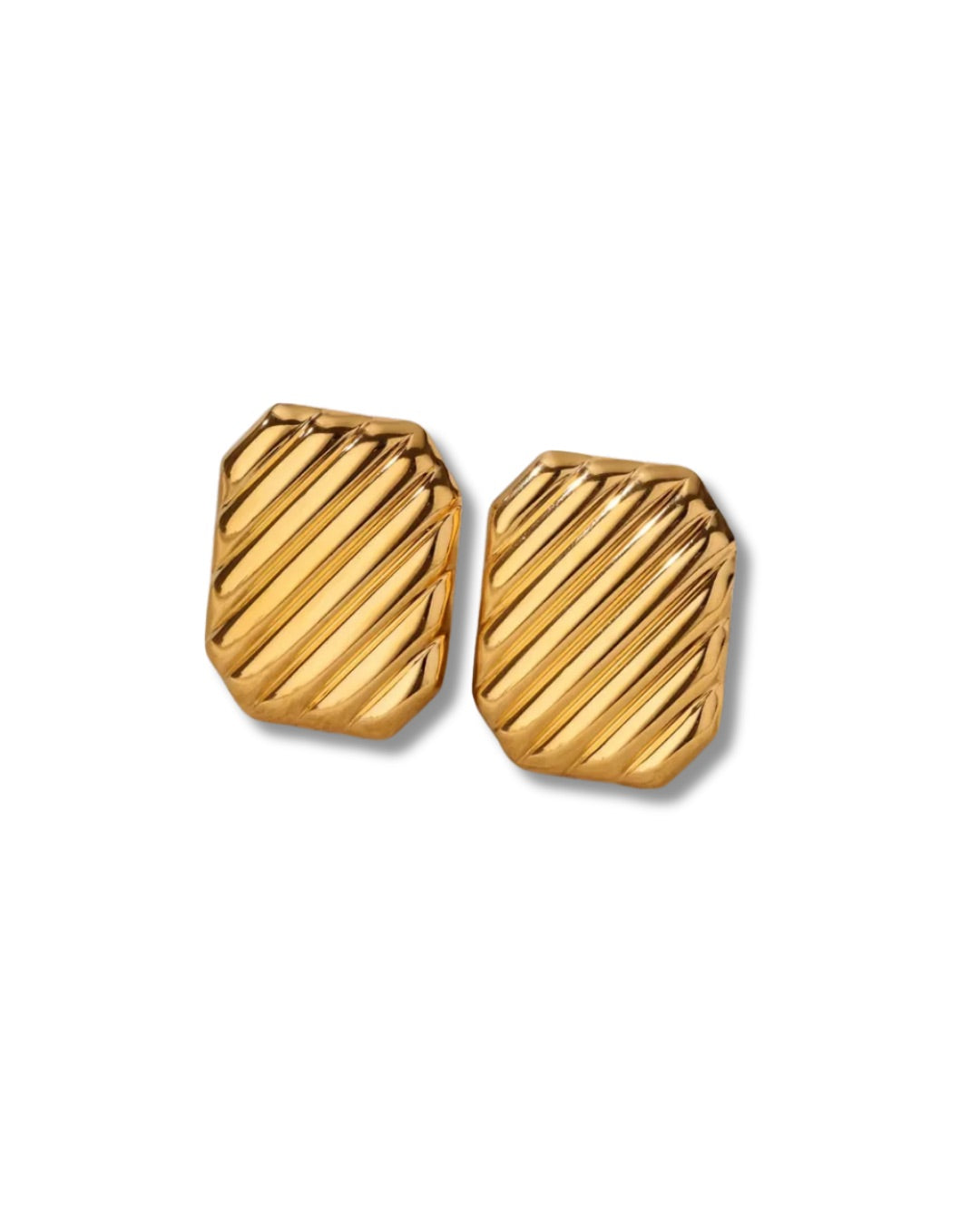 Aretes cuadrados con líneas