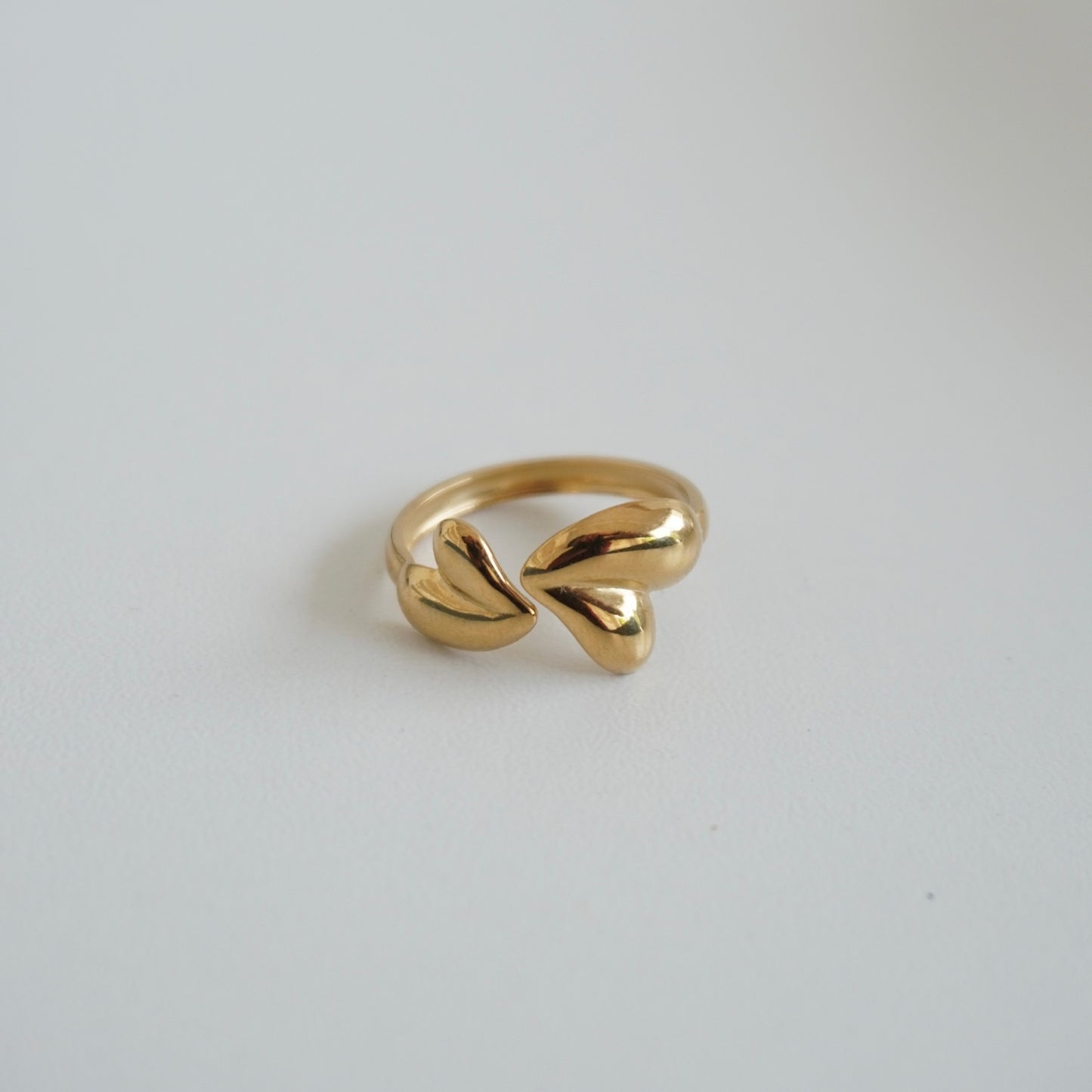 Anillo de corazón doble ajustable
