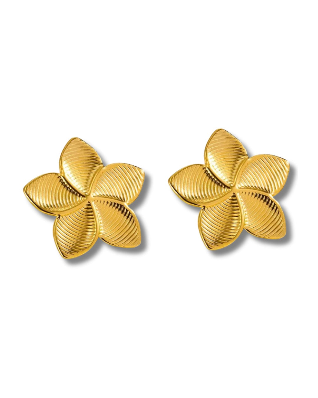 Aretes chuncky flor delgada líneas
