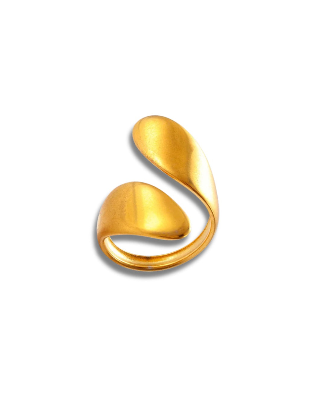 Anillo abierto cruzado chunky
