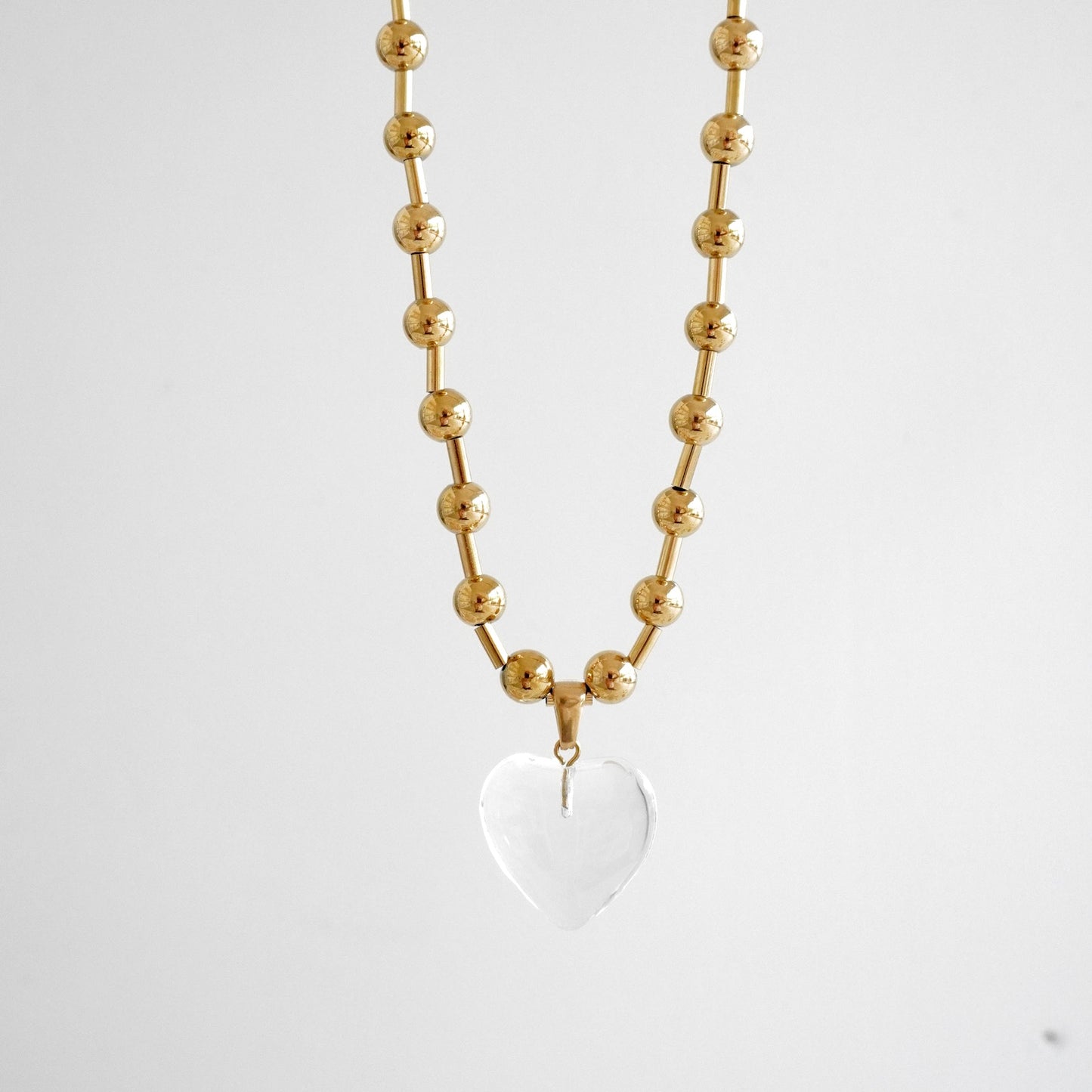 Cadena chunky bolas y corazón