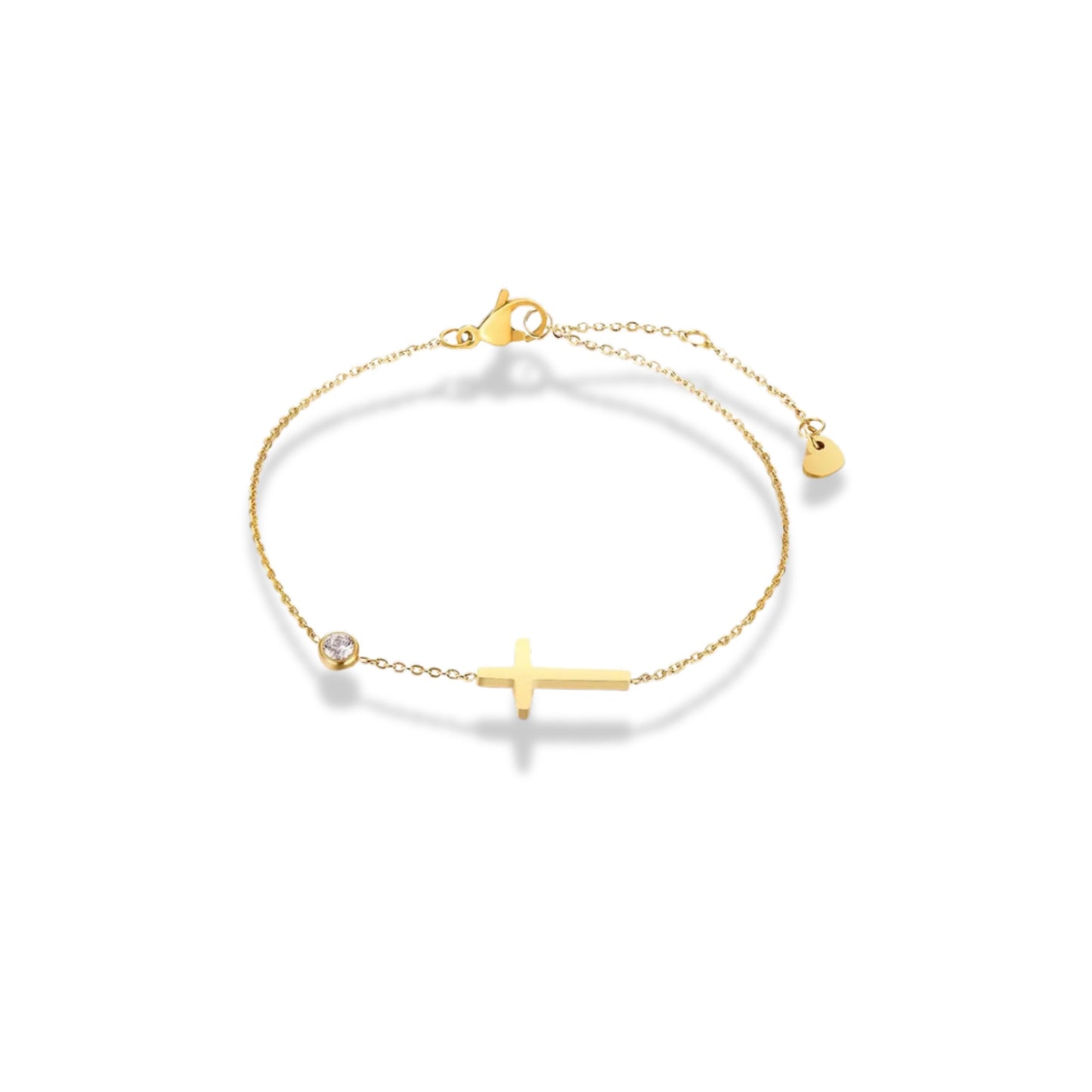 Pulsera cruz y zirconia