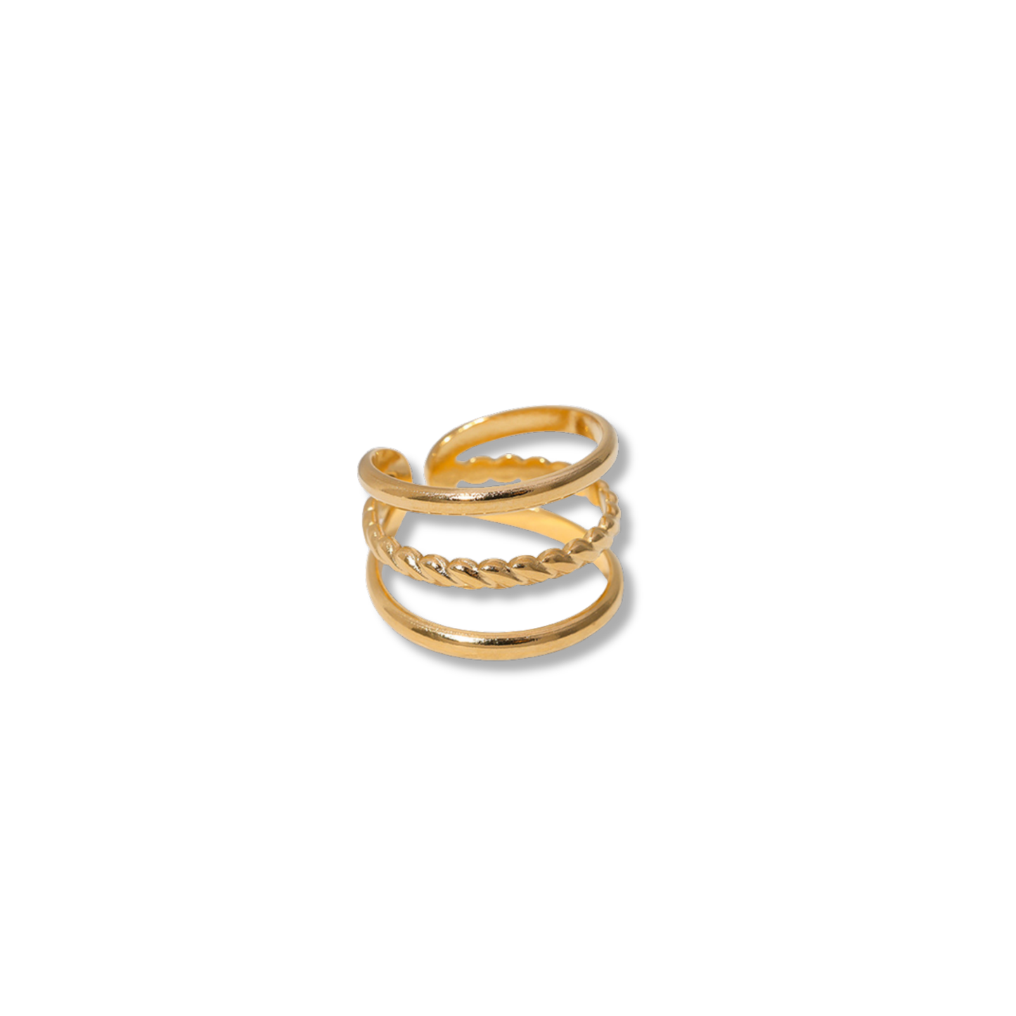Anillo triple liso y textura