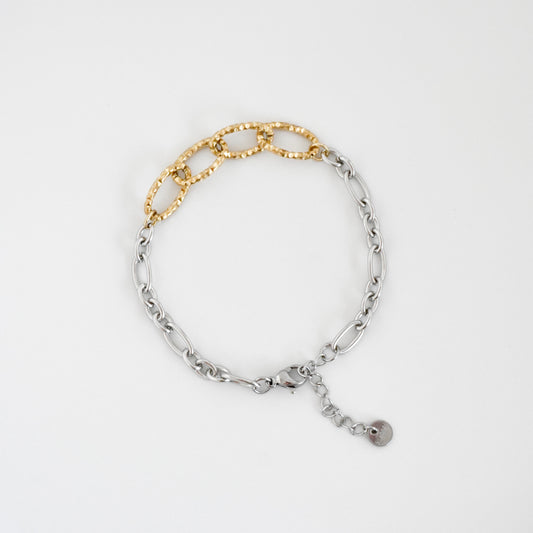 Pulsera bicolor eslabones con textura
