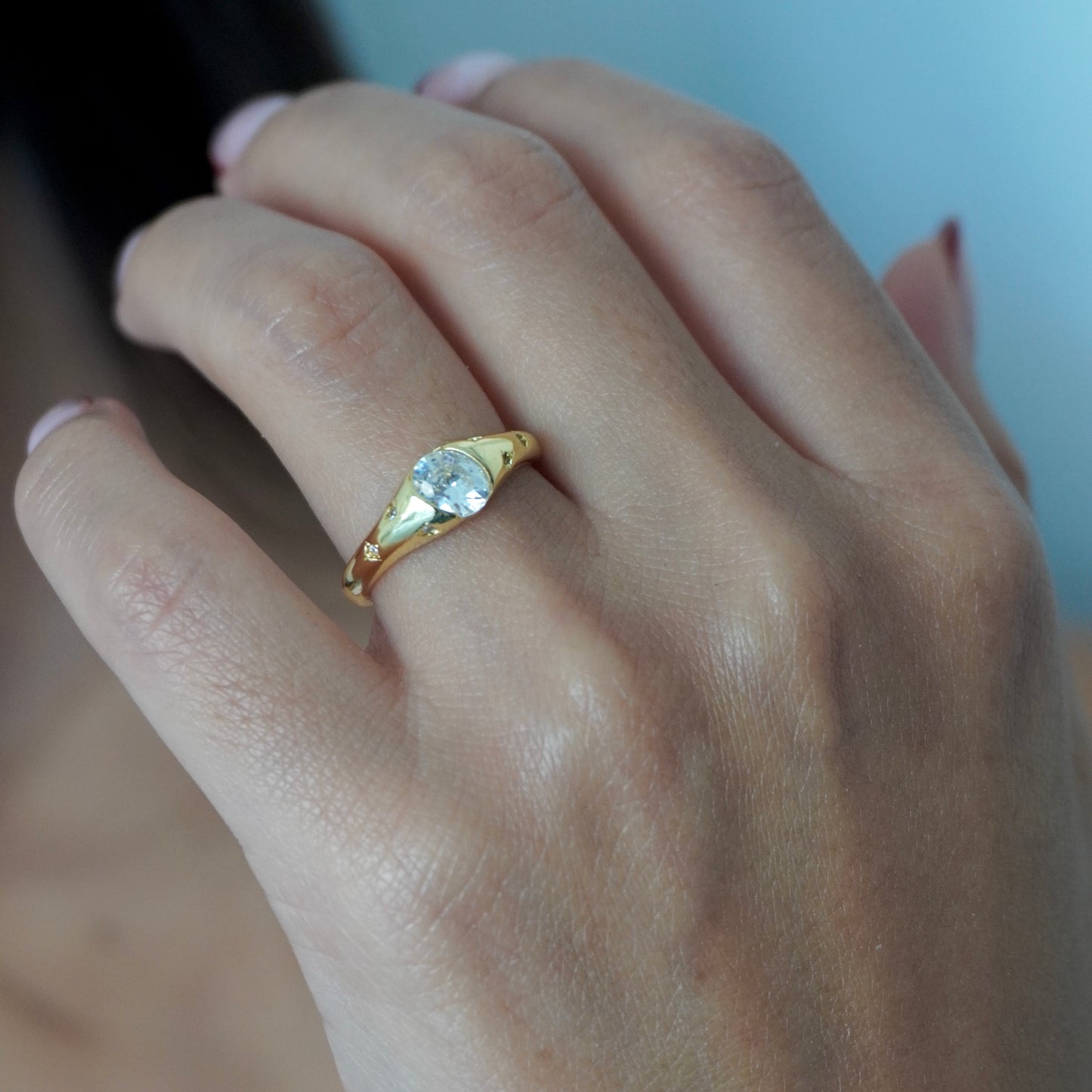 Anillo zirconia destellos