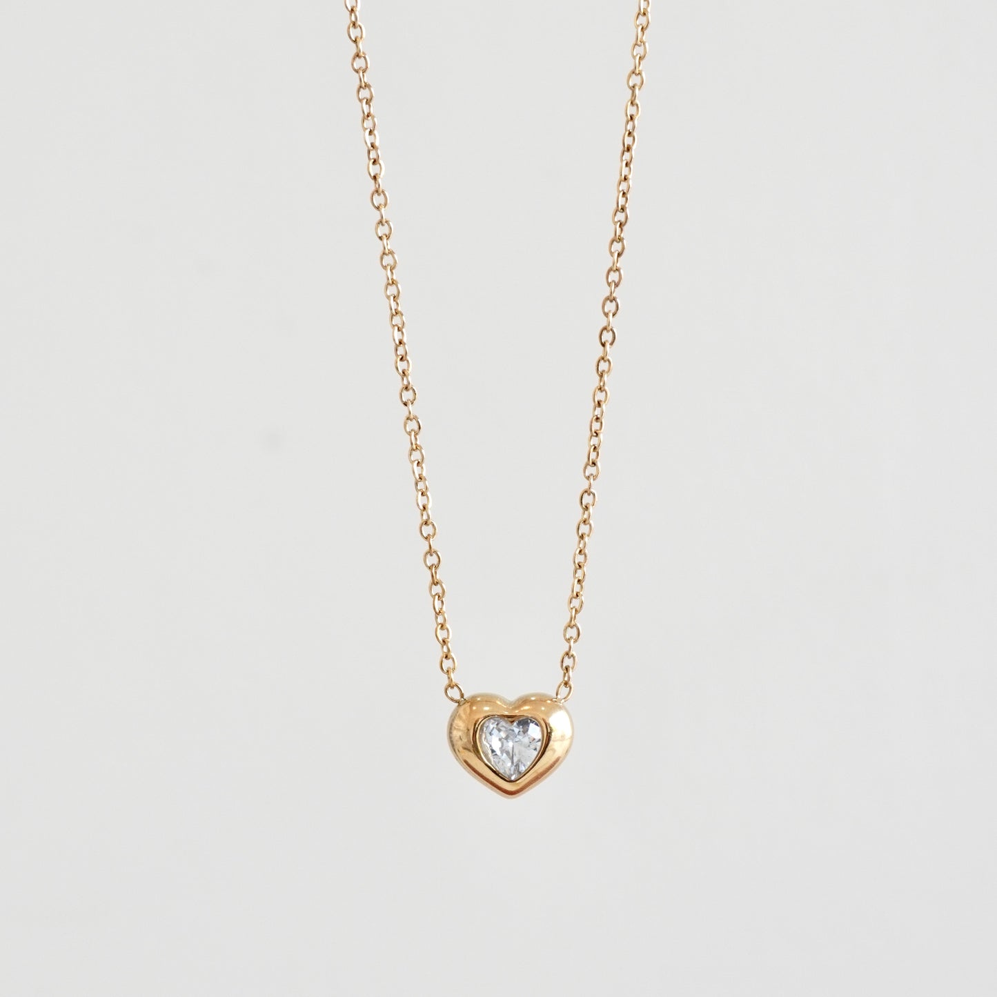 Cadena corazón con zirconia