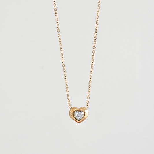 Cadena corazón con zirconia