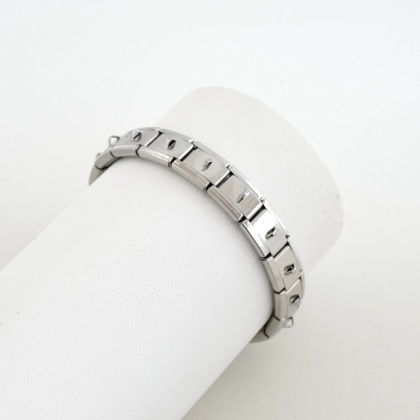 Pulsera italiana plateada con broches
