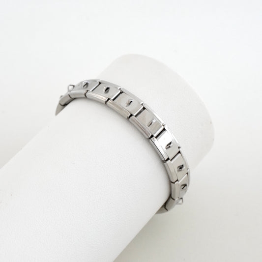 Pulsera italiana plateada con broches