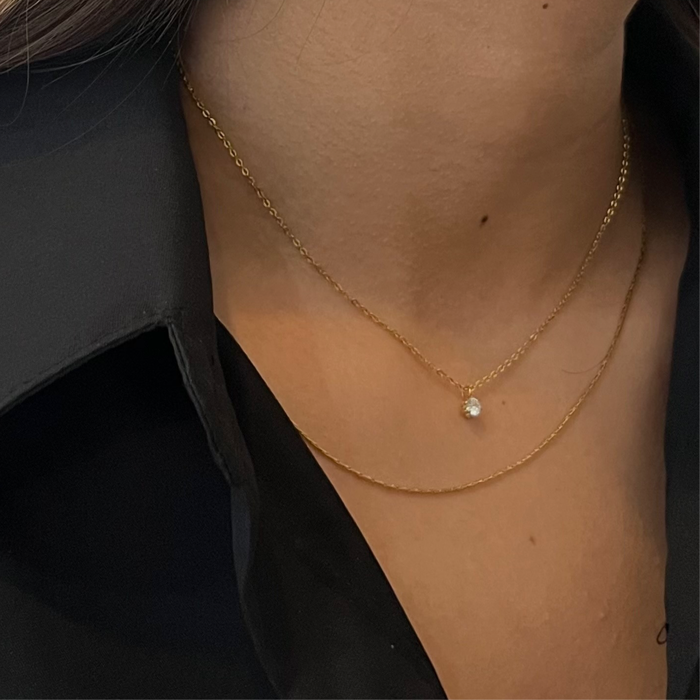 Set de cadenas básicas con dije zirconia
