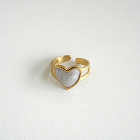 Anillo corazón blanco
