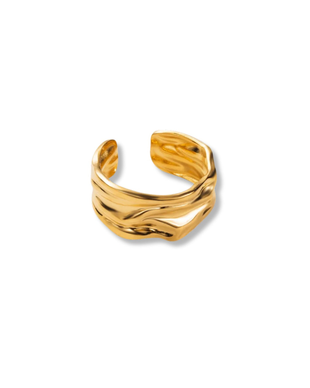 Anillo liso asimétrico con textura