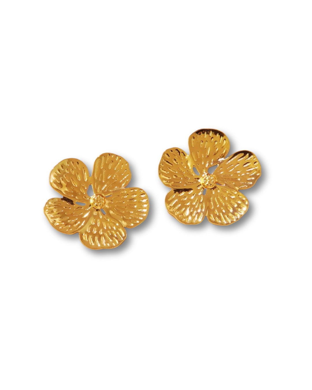 Aretes de flor medianos con textura