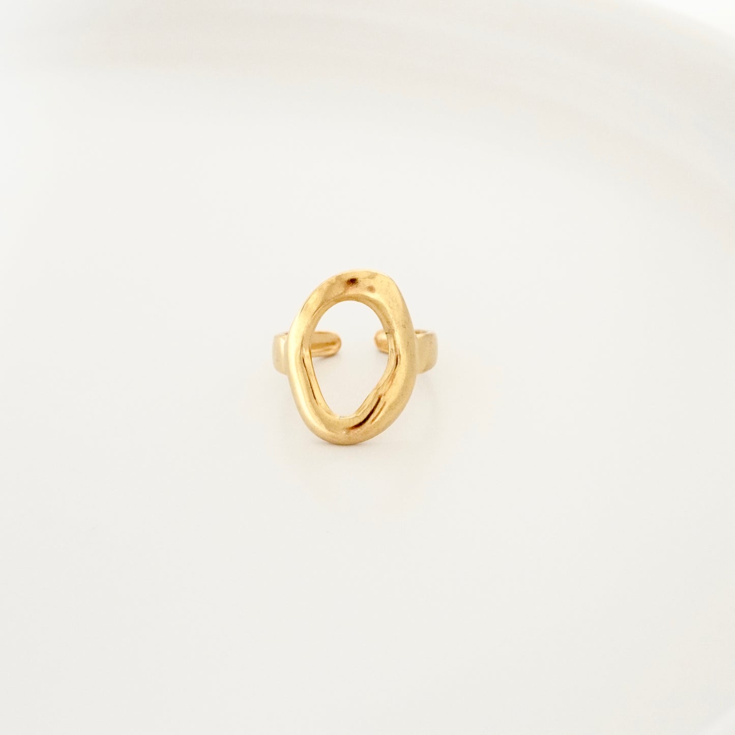 Anillo de círculo asimétrico chunky ajustable