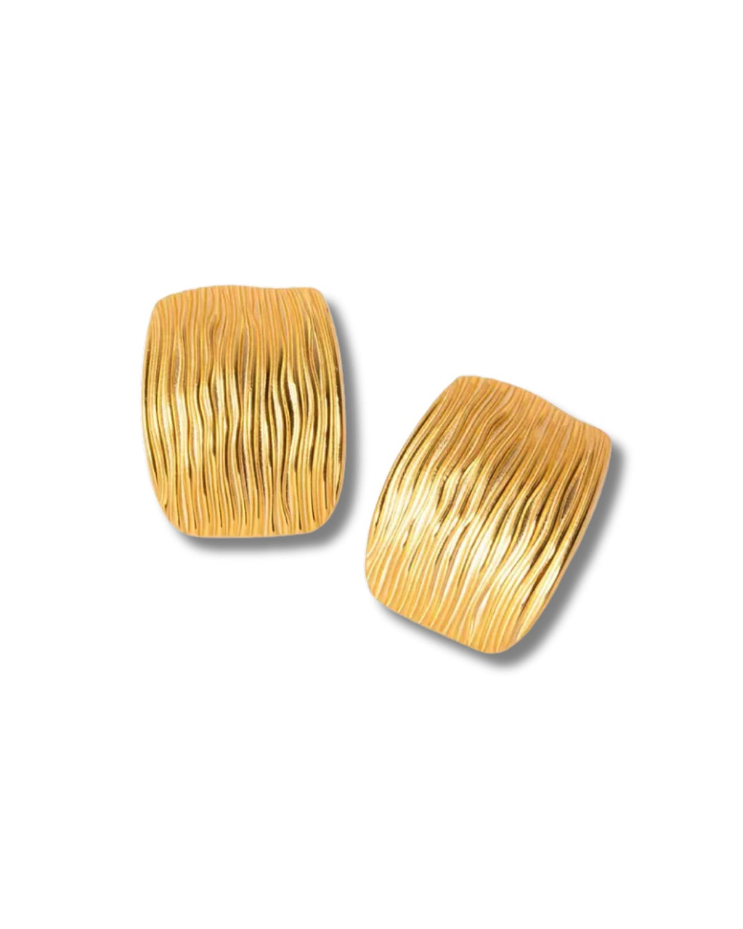 Aretes cuadrados curvos texturizados