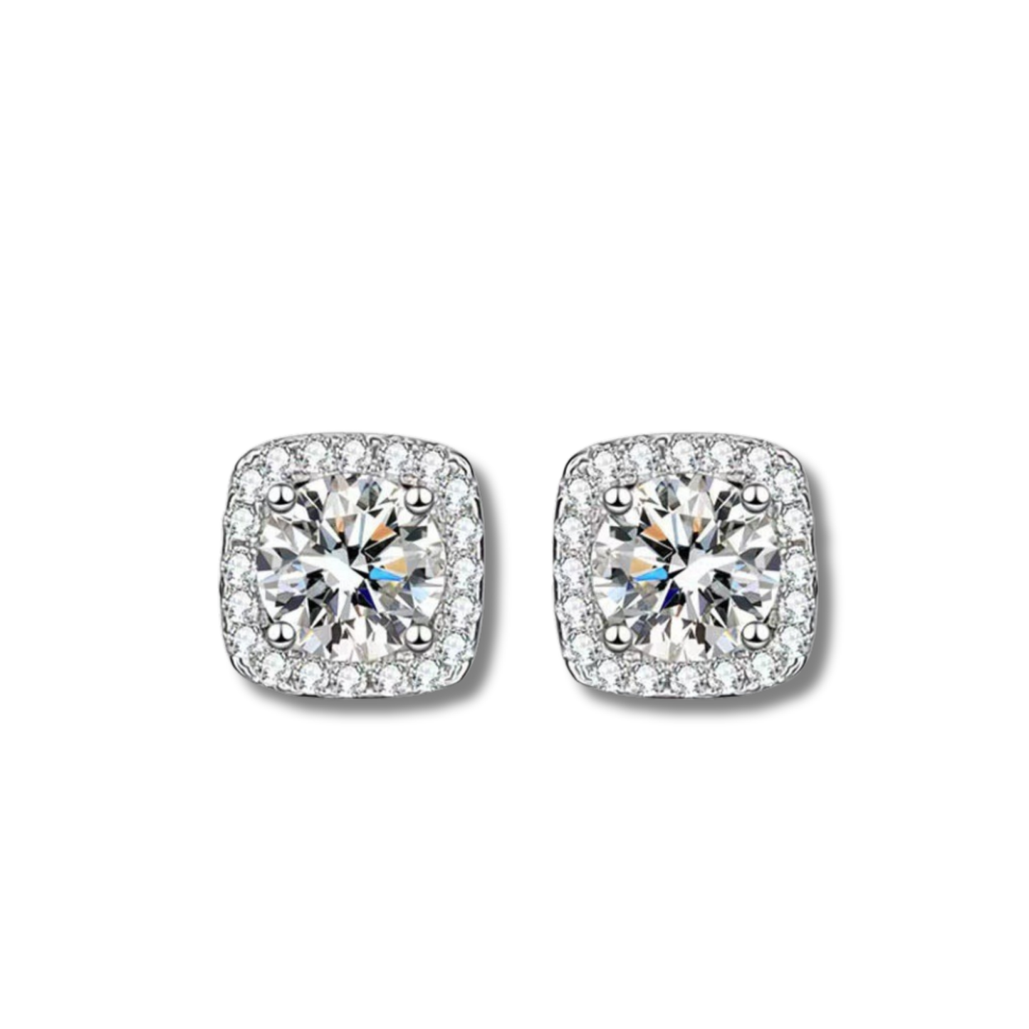 Aretes cuadrados pequeños con zirconia
