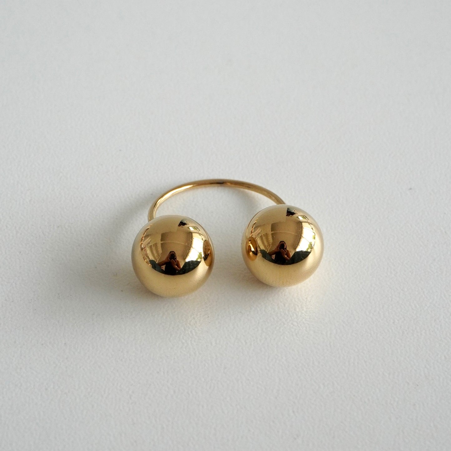 Anillo doble esfera abierto
