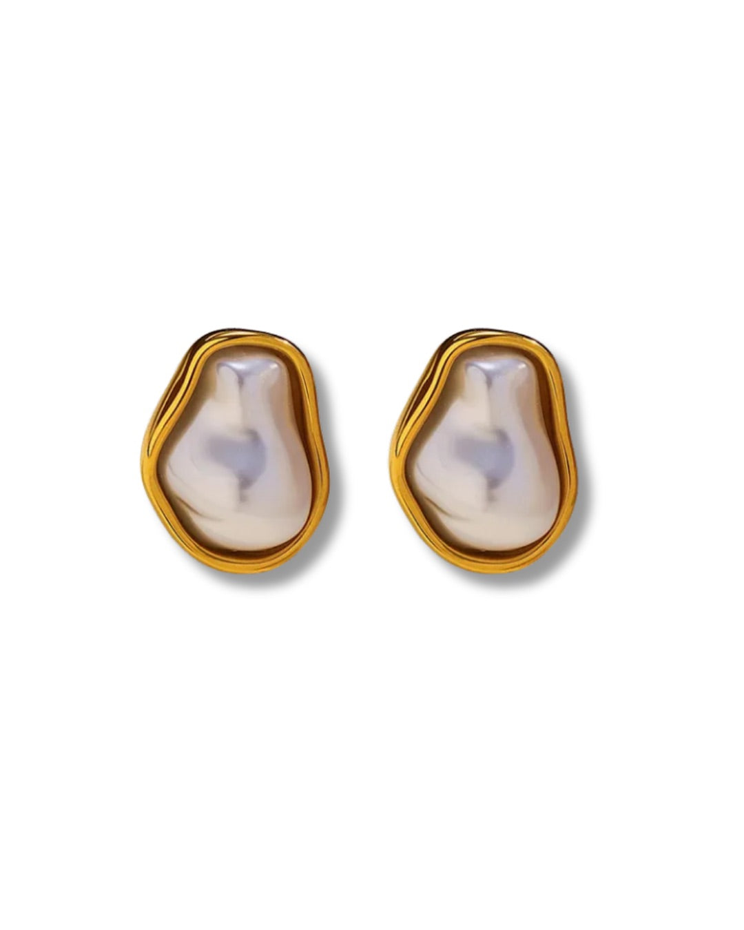 Aretes de perla asimétrica