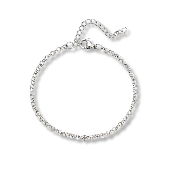 Pulsera tipo torzal plateada
