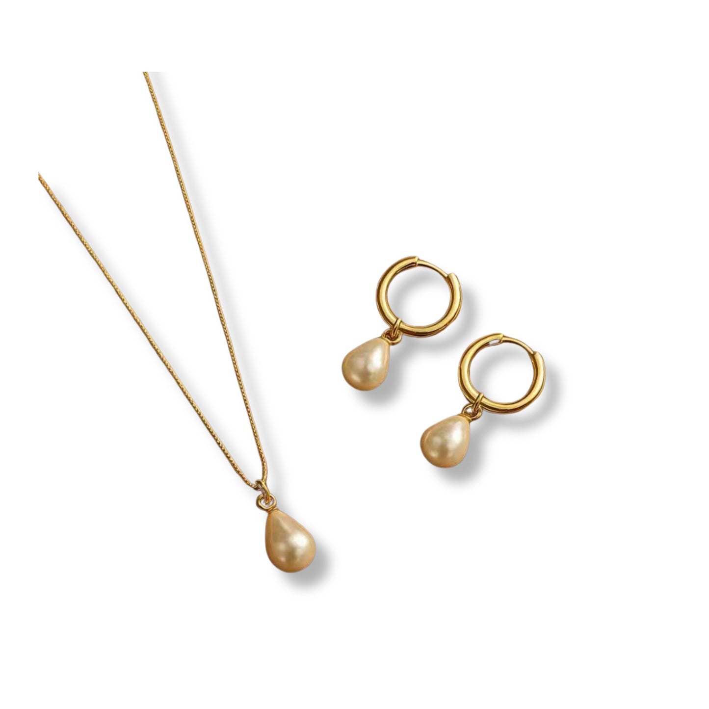 Set de cadenas y Huggies de perla