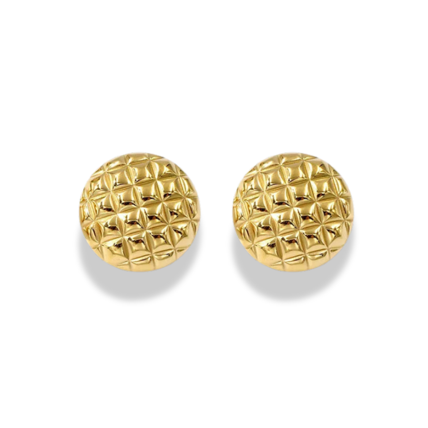 Aretes tipo botón con textura