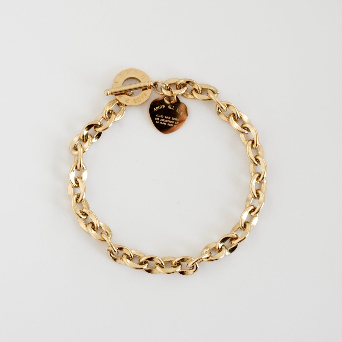 Pulsera de eslabones dije corazón