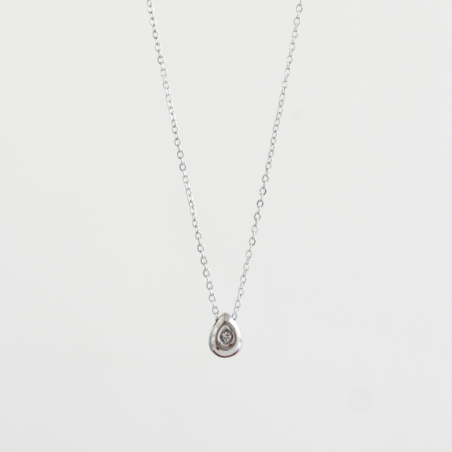 Cadena gota mini plateada