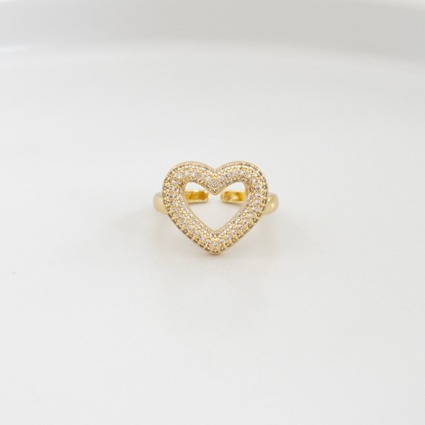 Anillo corazón con zirconias