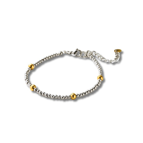 Pulsera bolitas bicolor