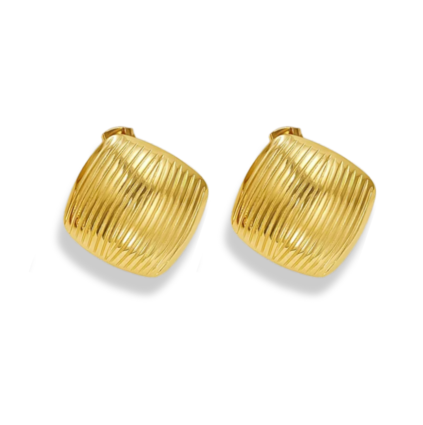 Aretes cuadros con líneas horizontales