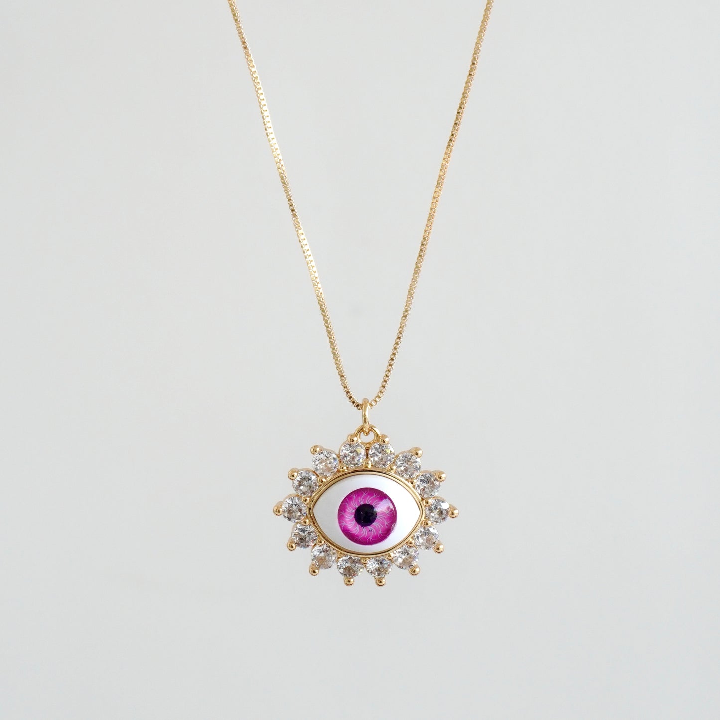 Cadena ojo turco rosa