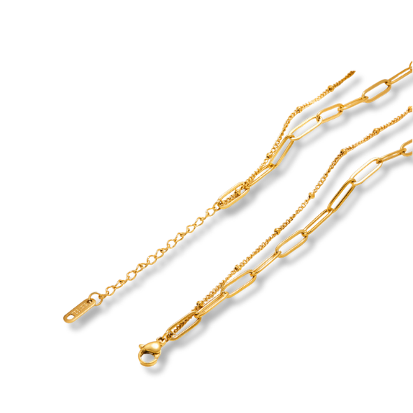 Pulsera de eslabones y básica con bolitas