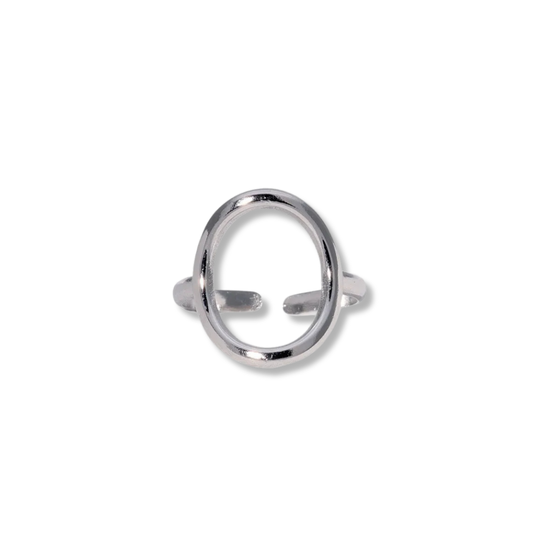 Anillo circulo asimetrico delgado pleteado