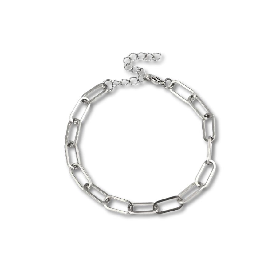 Pulsera de eslabones plateada