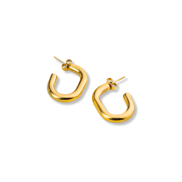 Hoops básicas ovaladas de oro laminado