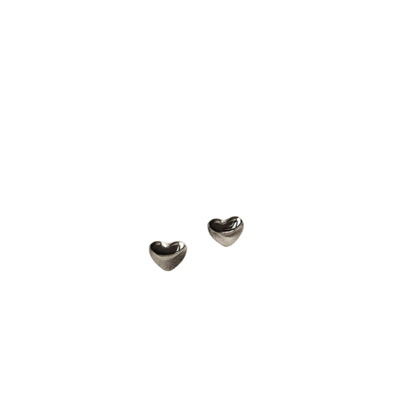 Aretes de corazón mini plateados