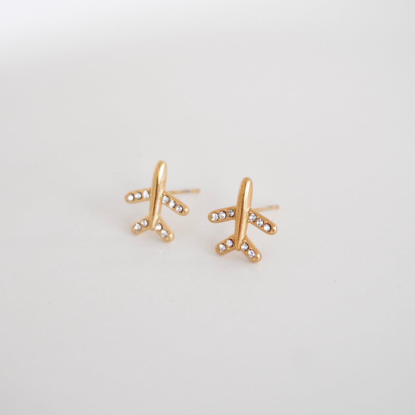 Aretes avión mini zirconias