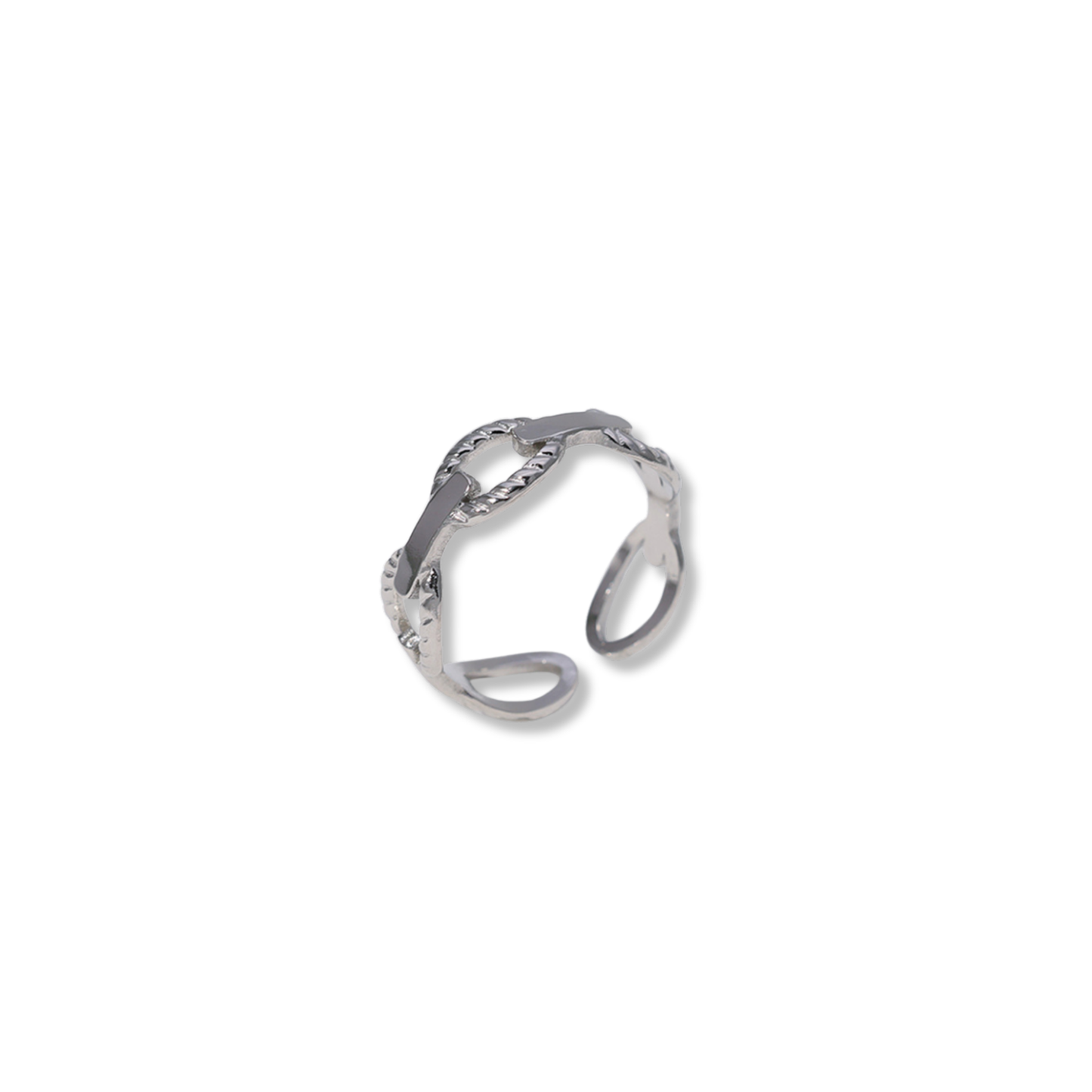 Anillo eslabones plateado