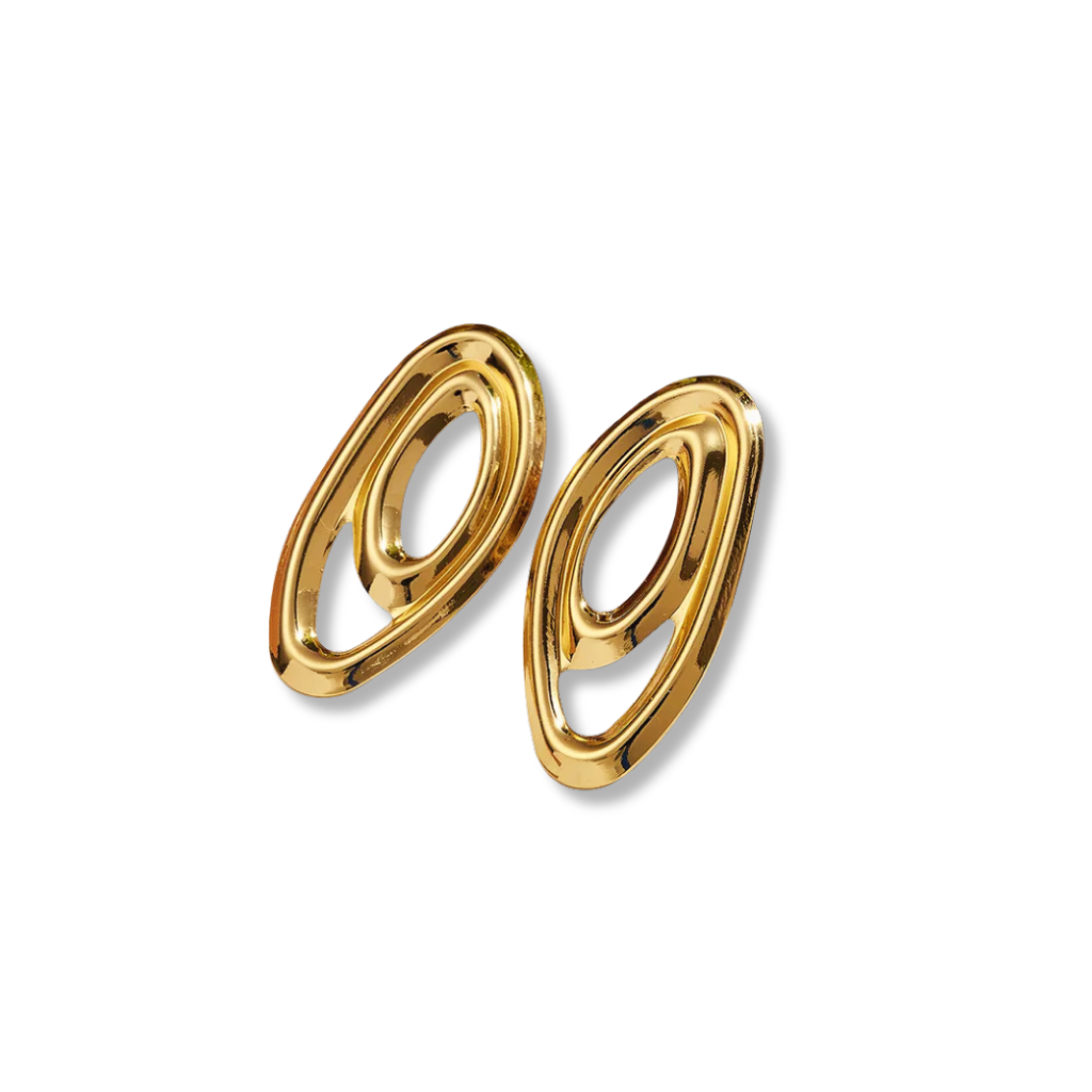 Aretes ovalo asimetrico coble contorno