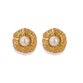 Aretes semi circular con perla