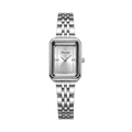 Reloj rectangular pequeño plateado