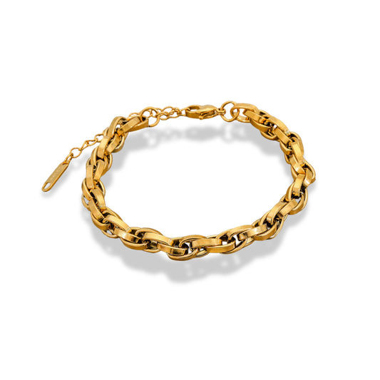 Pulsera eslabones chunky trenzada