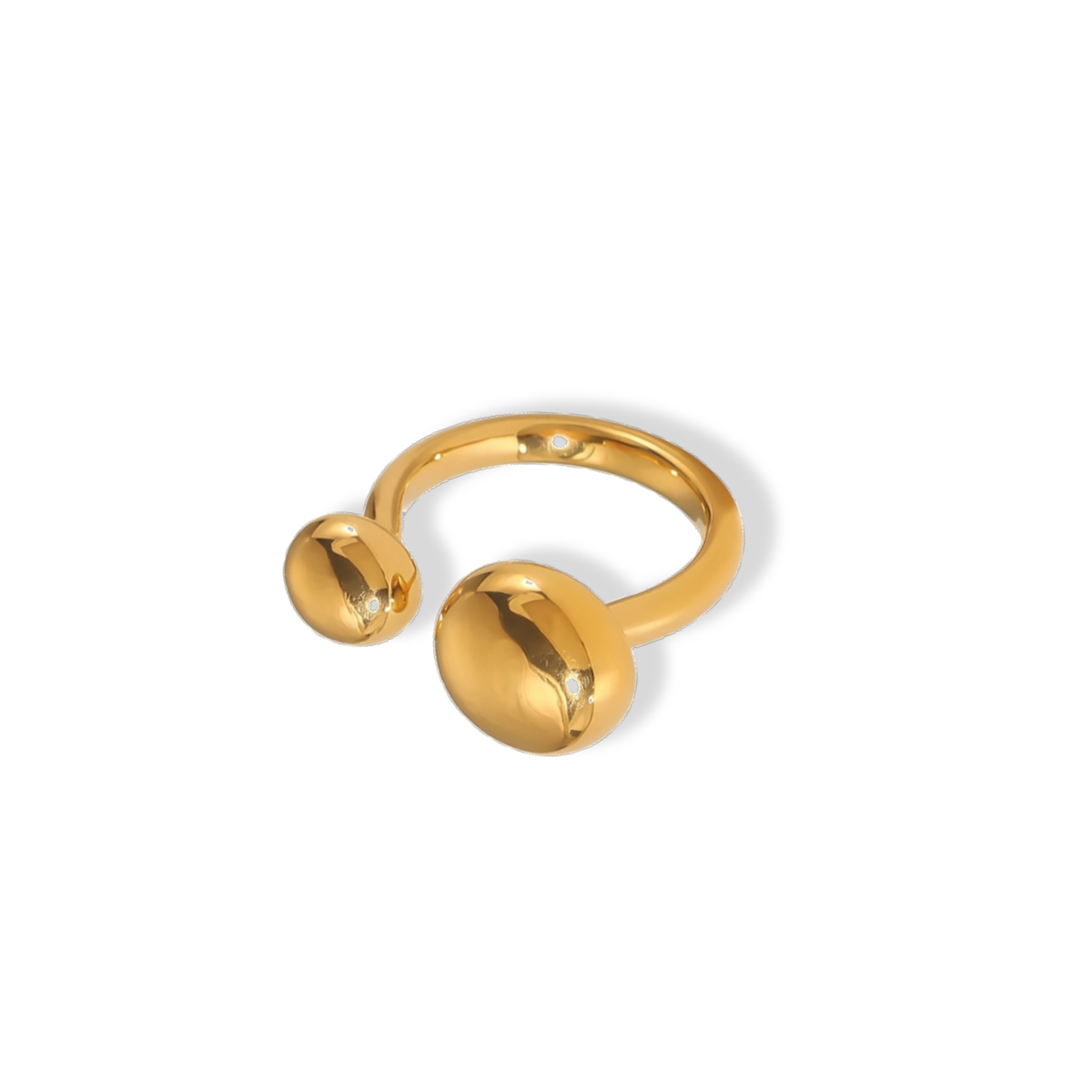 Anillo abierto con bolas asimétricas
