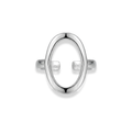 Anillo de óvalo delgado plateado