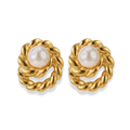 Aretes trenzados con perla